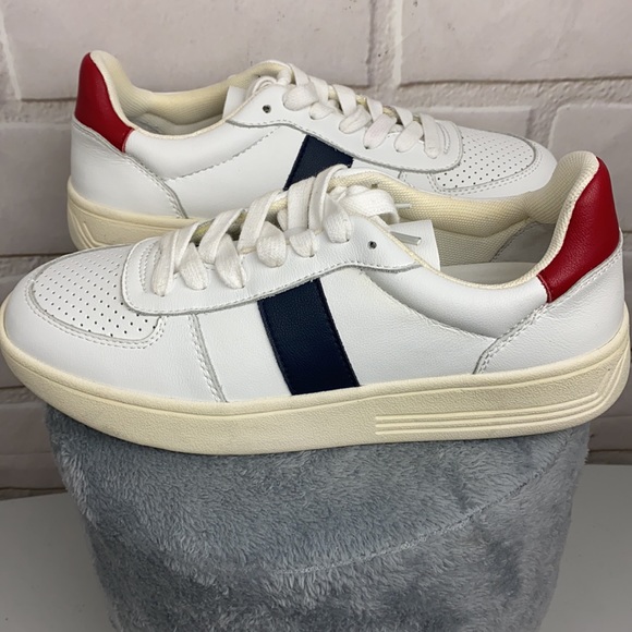 DIANA LEATHER COLORBLOCK LOW-TOP SNEAKERS S.Z 8.5 Chelsea & Violet red blue - Picture 7 of 7